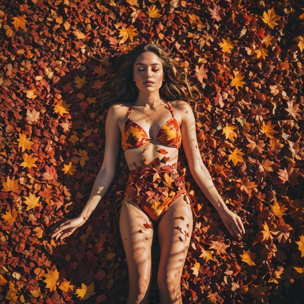 Woman in Autumn Leaves, Cinematic Film Still