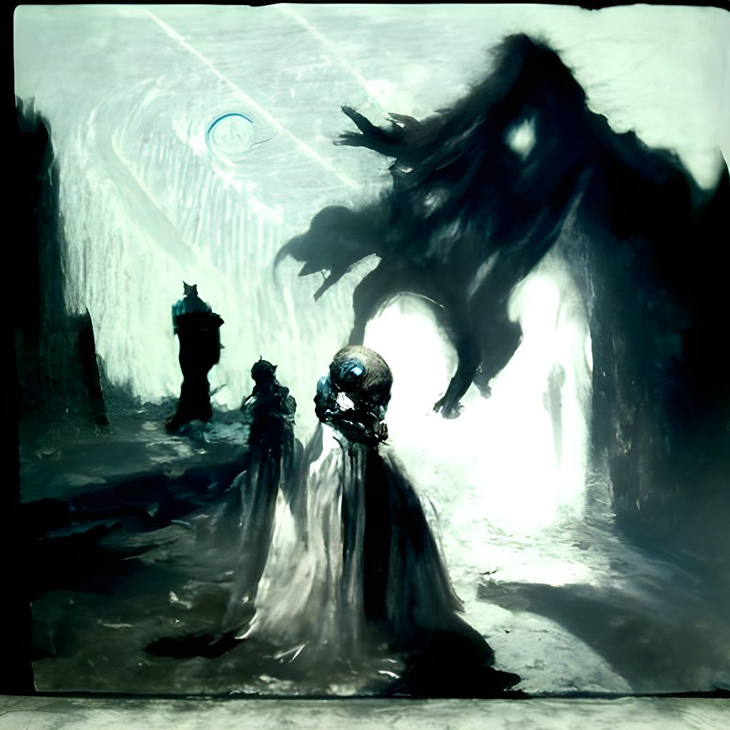 Moonlit Horror in the Style of Engravings