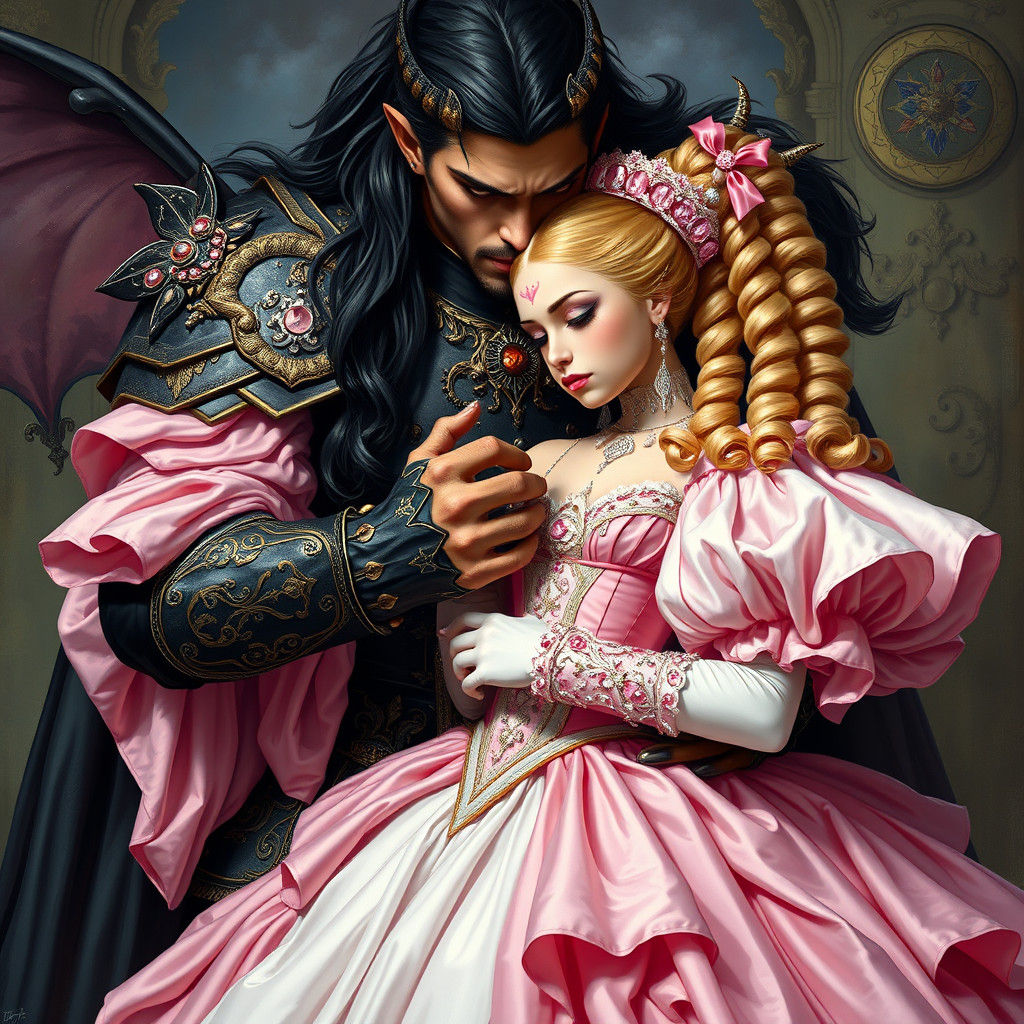 Demon King Buttons Bride's Wedding Dress