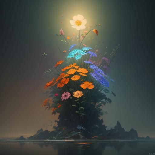 Hyperdetailed Flowers in Bloom: Art Nouveau Style