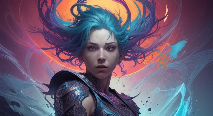 Modern Loser God in Hyperrealistic Splash Art