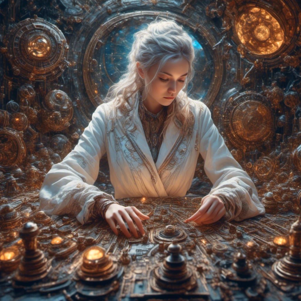 A scientist working bio-node circuitry