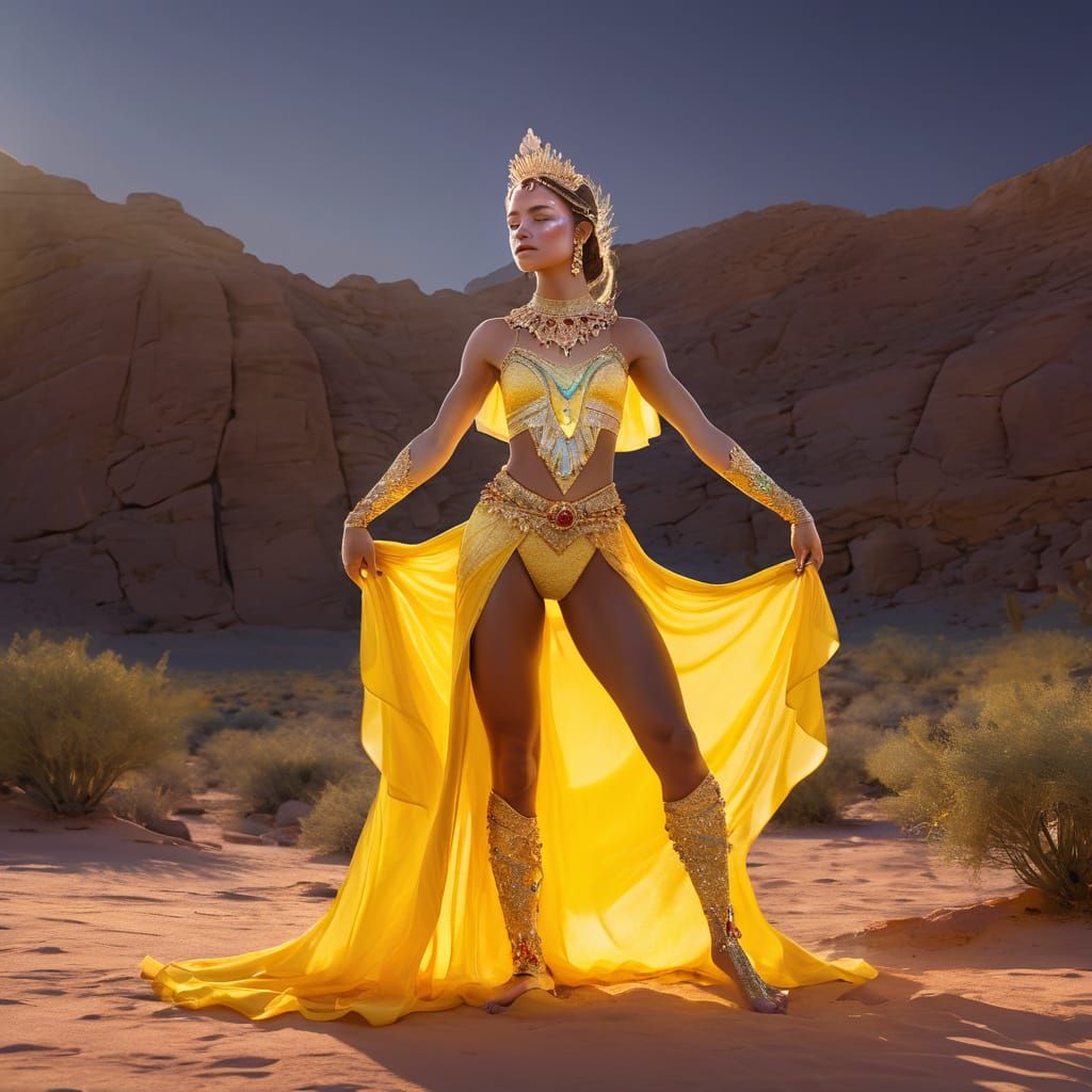 Desert Princess with Tourmaline, Citrine, and Sapphire