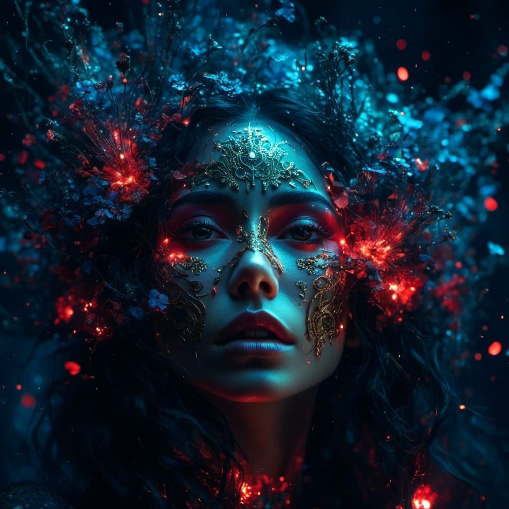 Surreal Glitching Face in Dreamscape Style