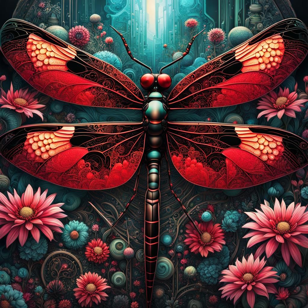 Huge prehistoric dragonfly