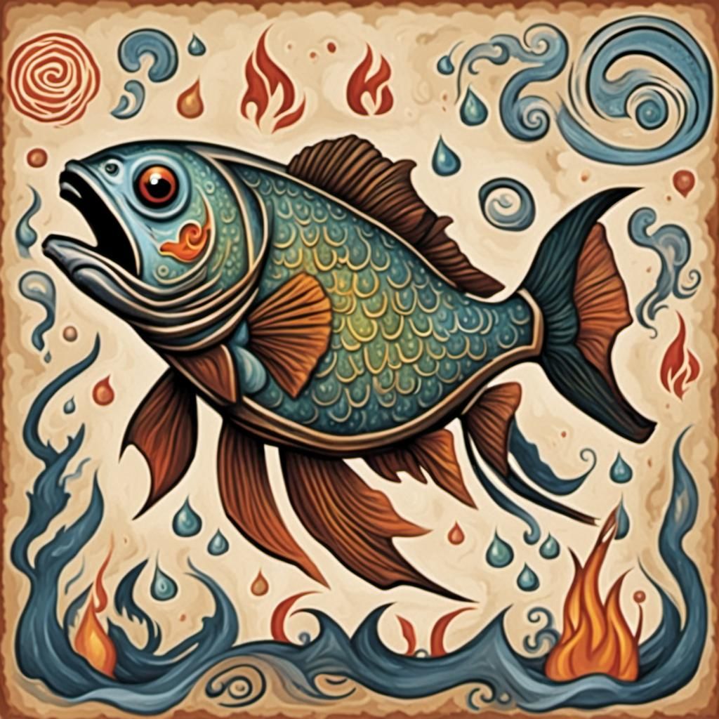 Anthropomorphic Tuna Teaches the Five Elements
