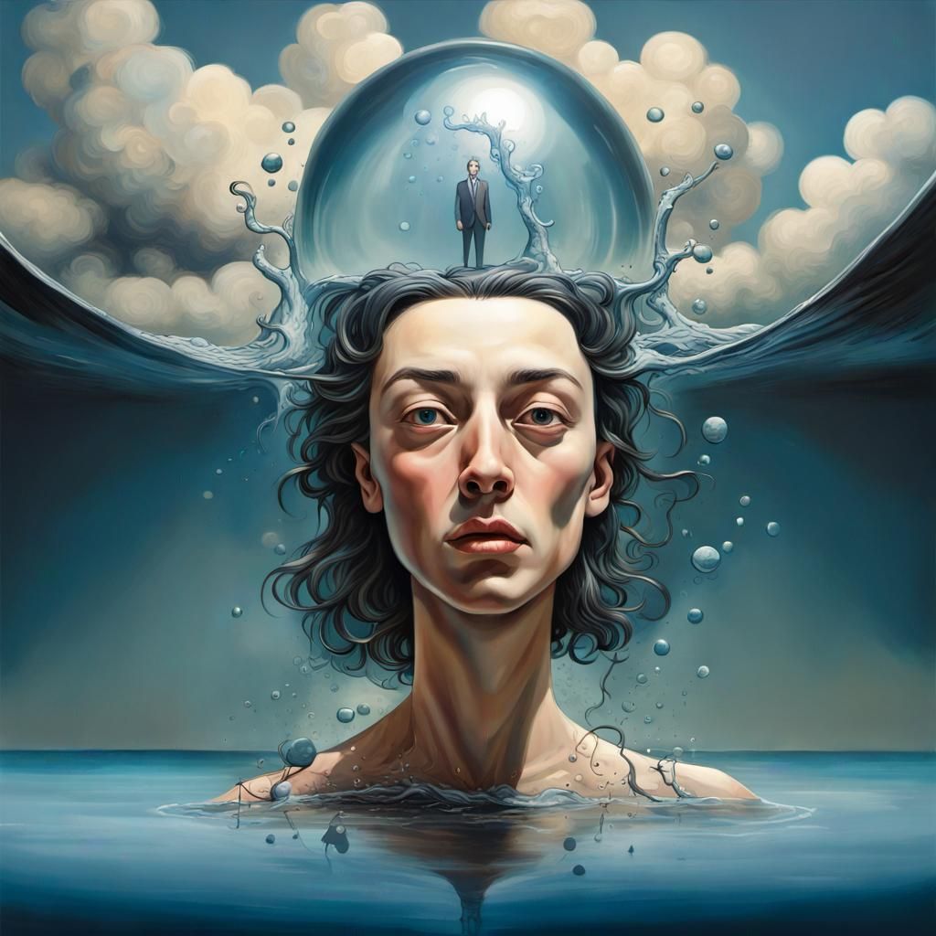 Surrealist Dreamscape in Hyperrealistic Splash Art