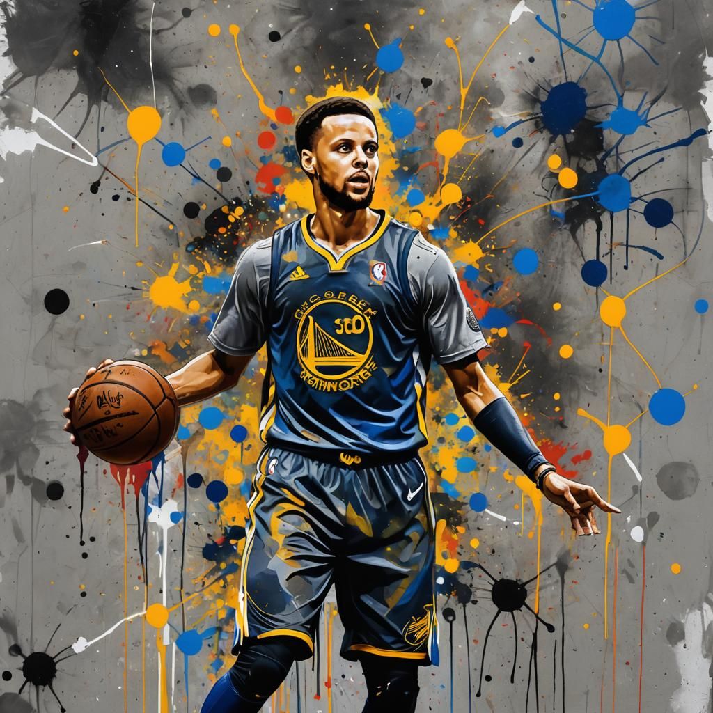 Steph Curry as Knight in Graffiti Street Art
