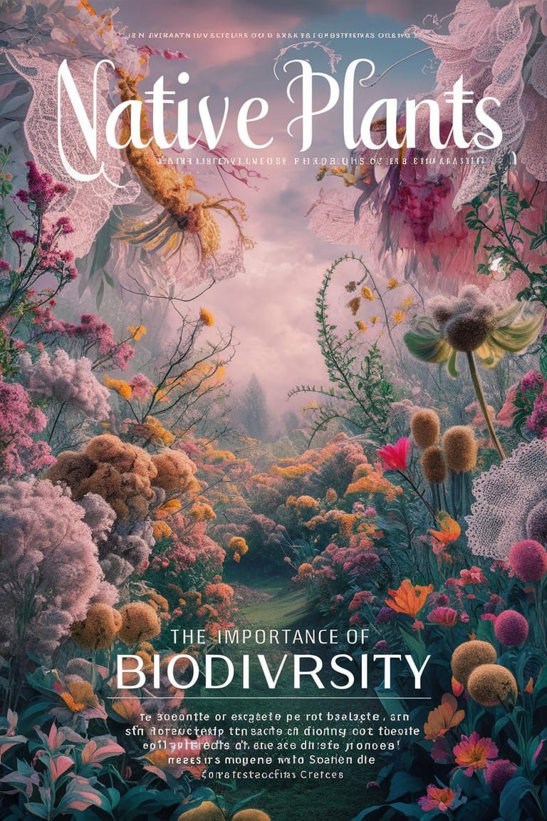 Dreamy Cottagecore Magazine Cover for Native Plants