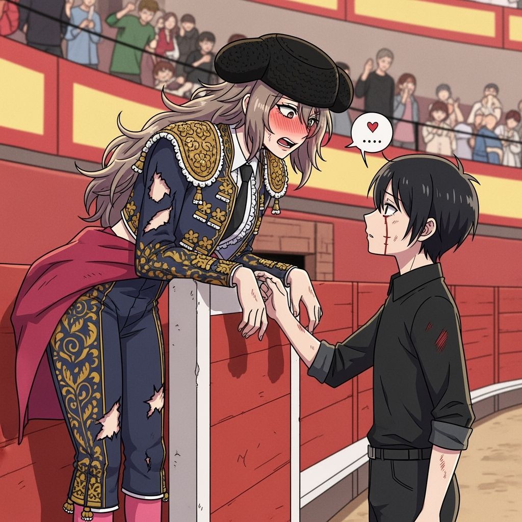 Anime Bullfighter Confesses Love in Vibrant Arena