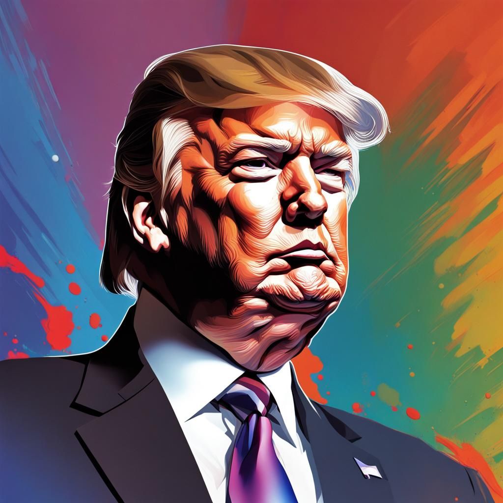 Hyperrealistic Portrait of a President in Splash Art Style
