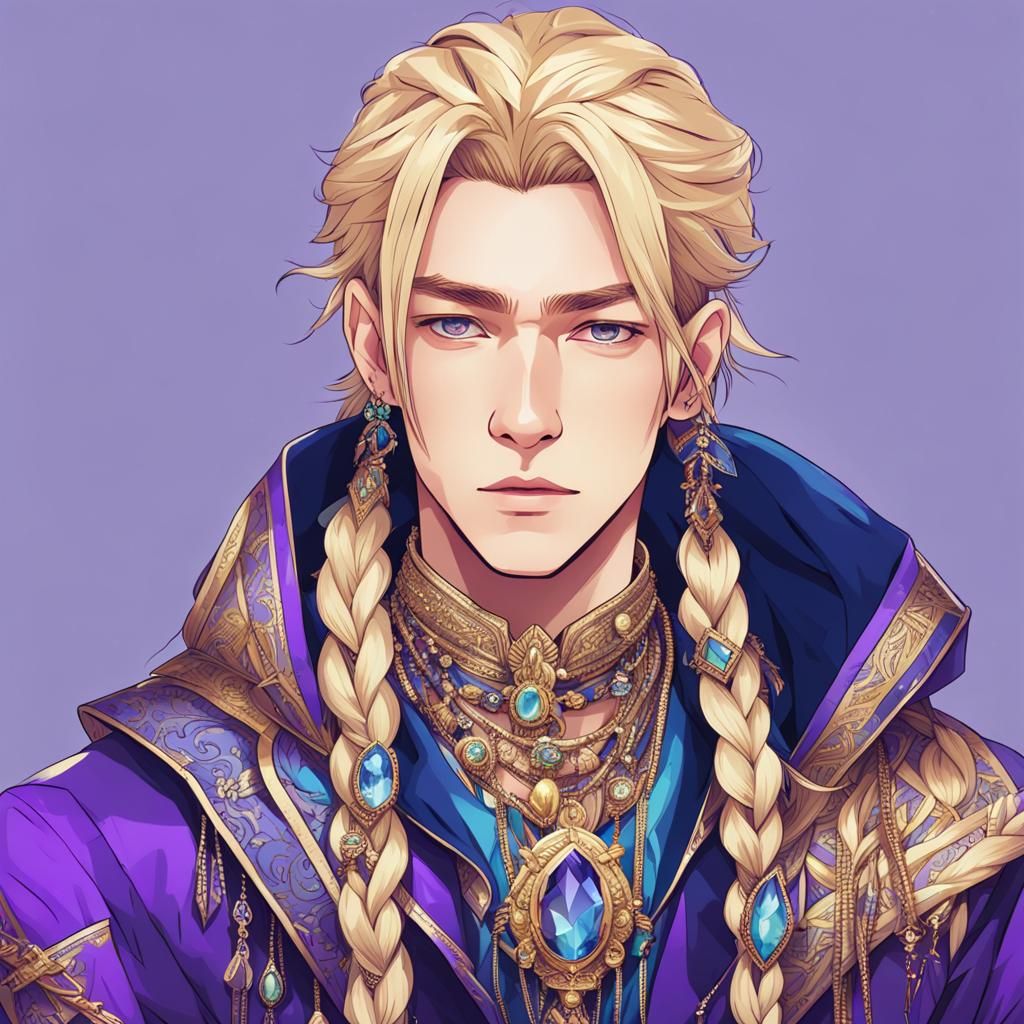 K-Pop Idol with Braided Blonde Hair and Smirk