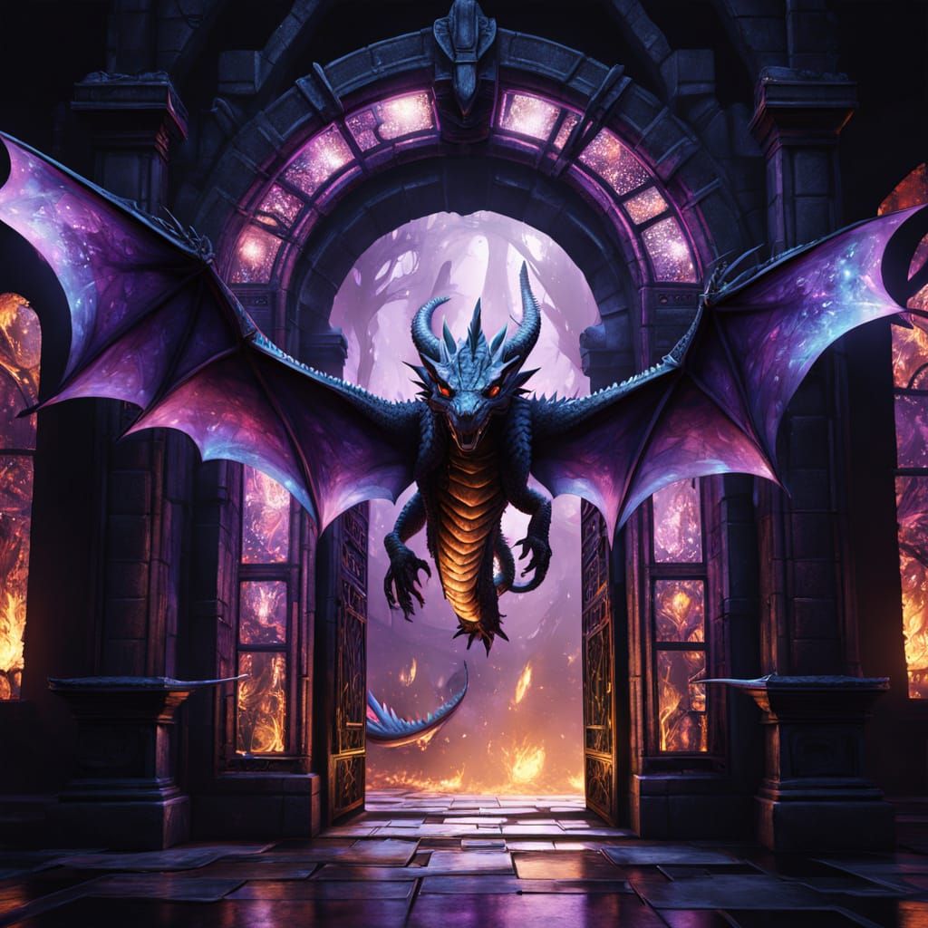 Majestic Ender Dragon in Dark Fantasy Art