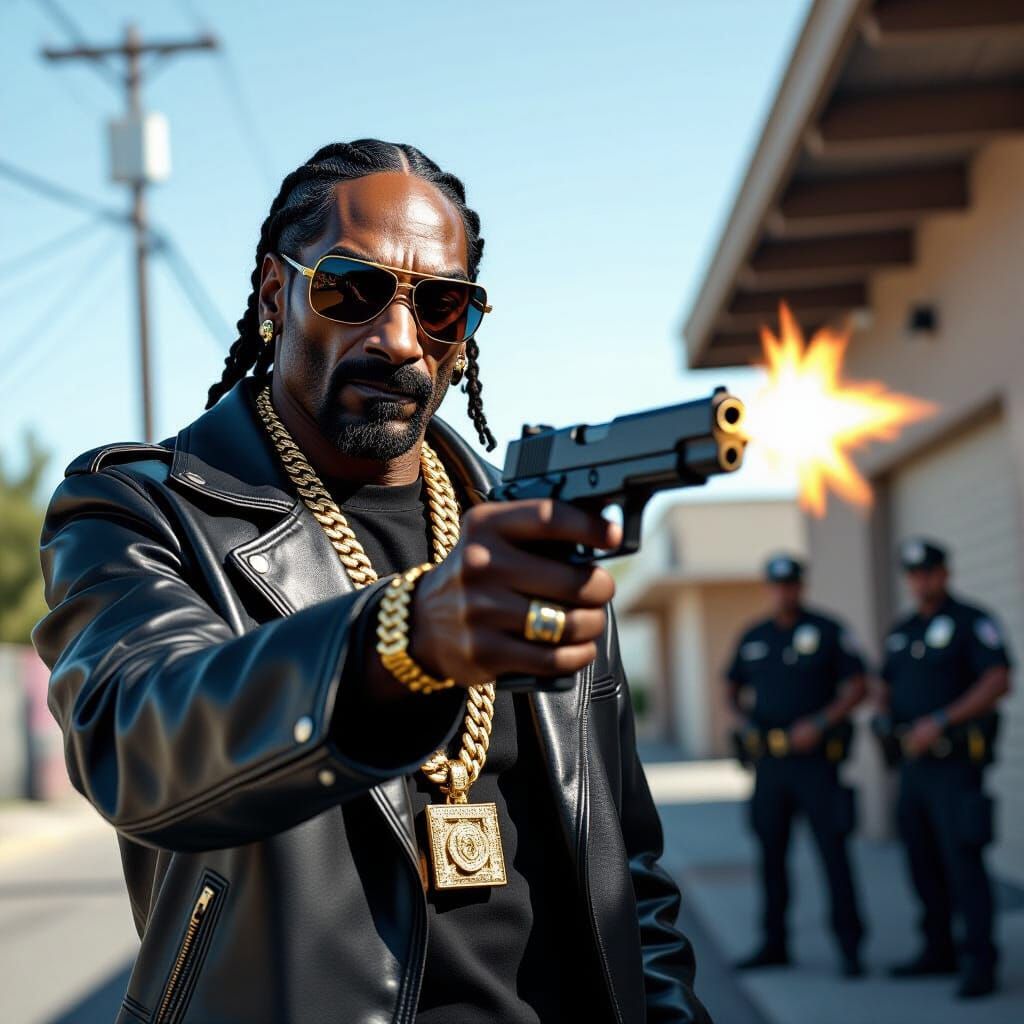 Snoop Dogg Glock Pistol Hyper-Realistic Scene
