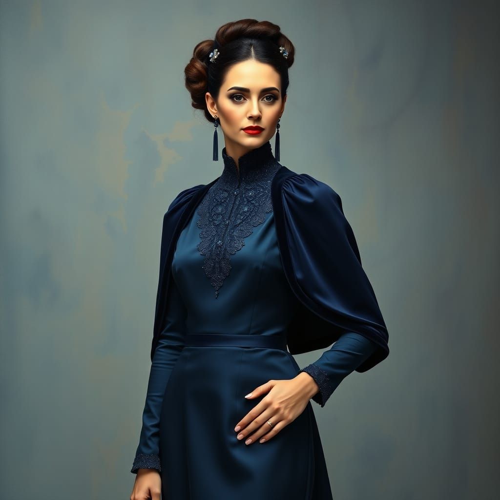 Elegant Woman Floats Amidst Surreal Landscape