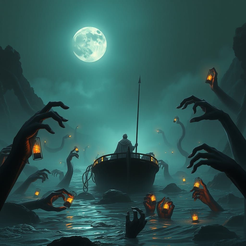 Charon's Eerie Voyage Across the River Styx