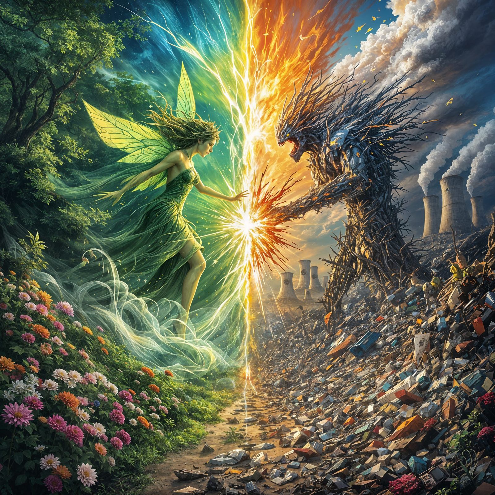 Split: nature vs pollution