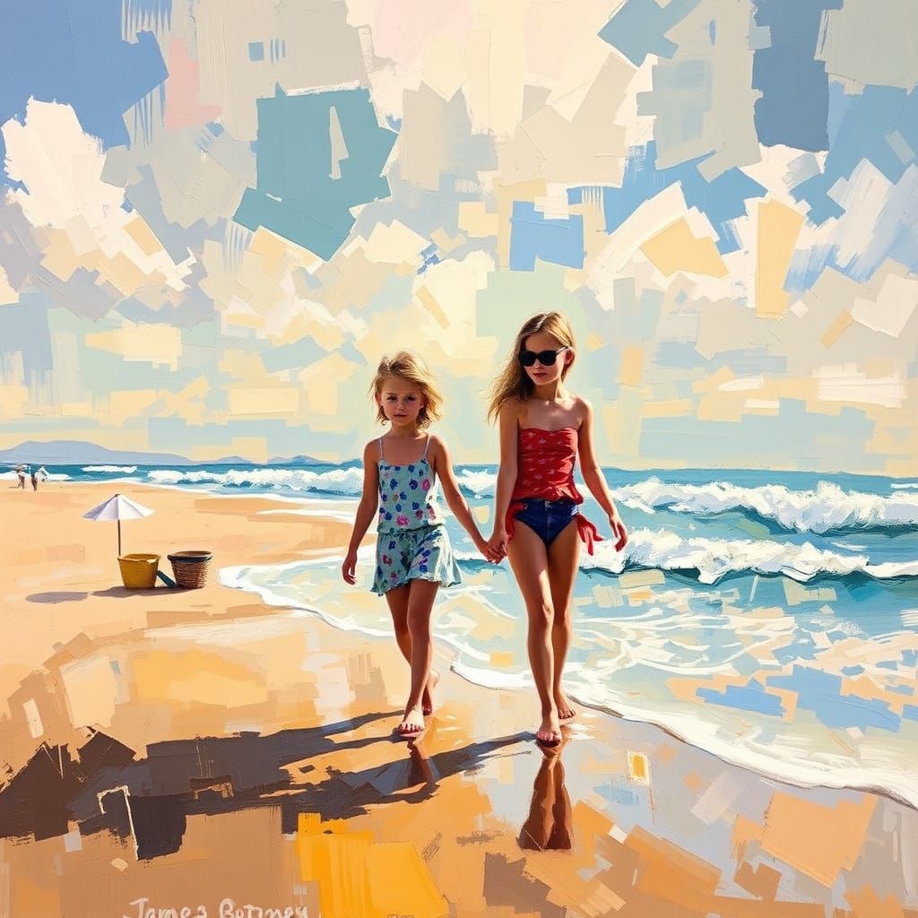 Vibrant Beachscape Expressionism