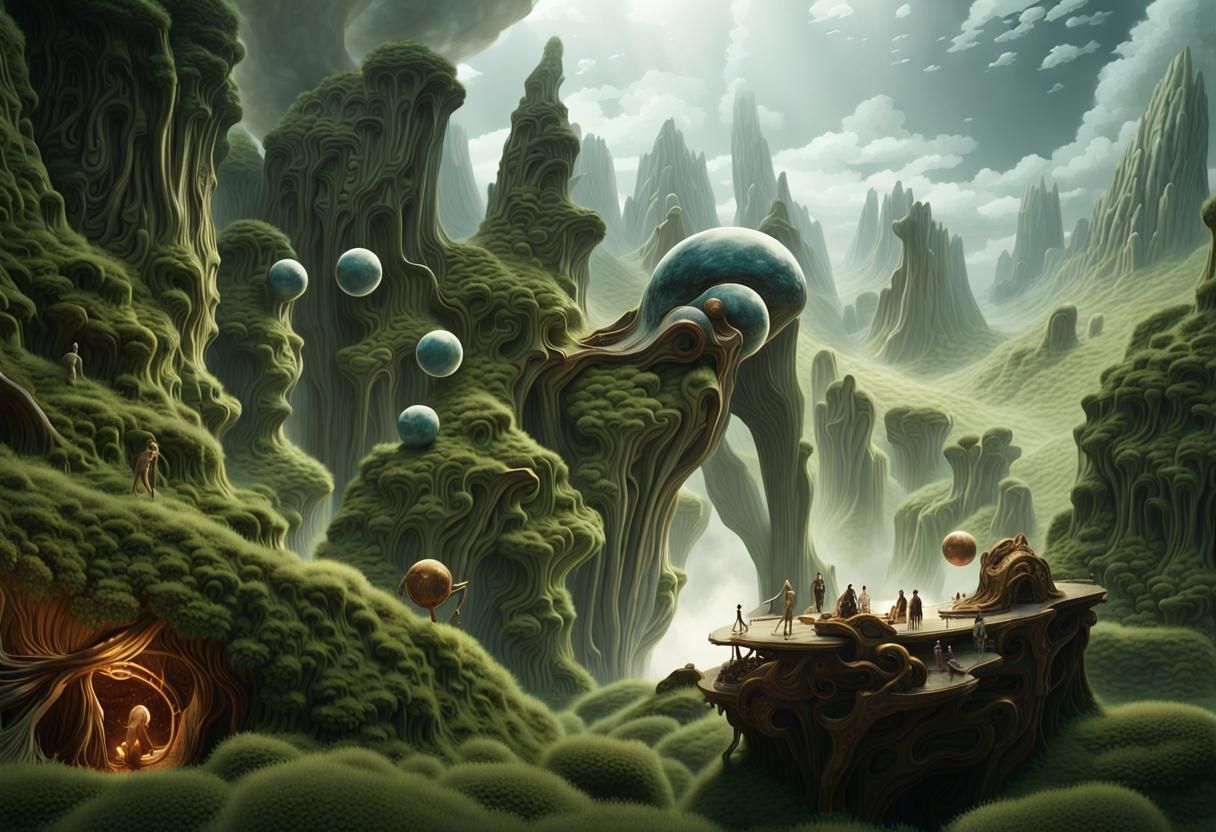 Extraterrestrial Fashion Show: Hyperrealistic Sci-Fi Feast