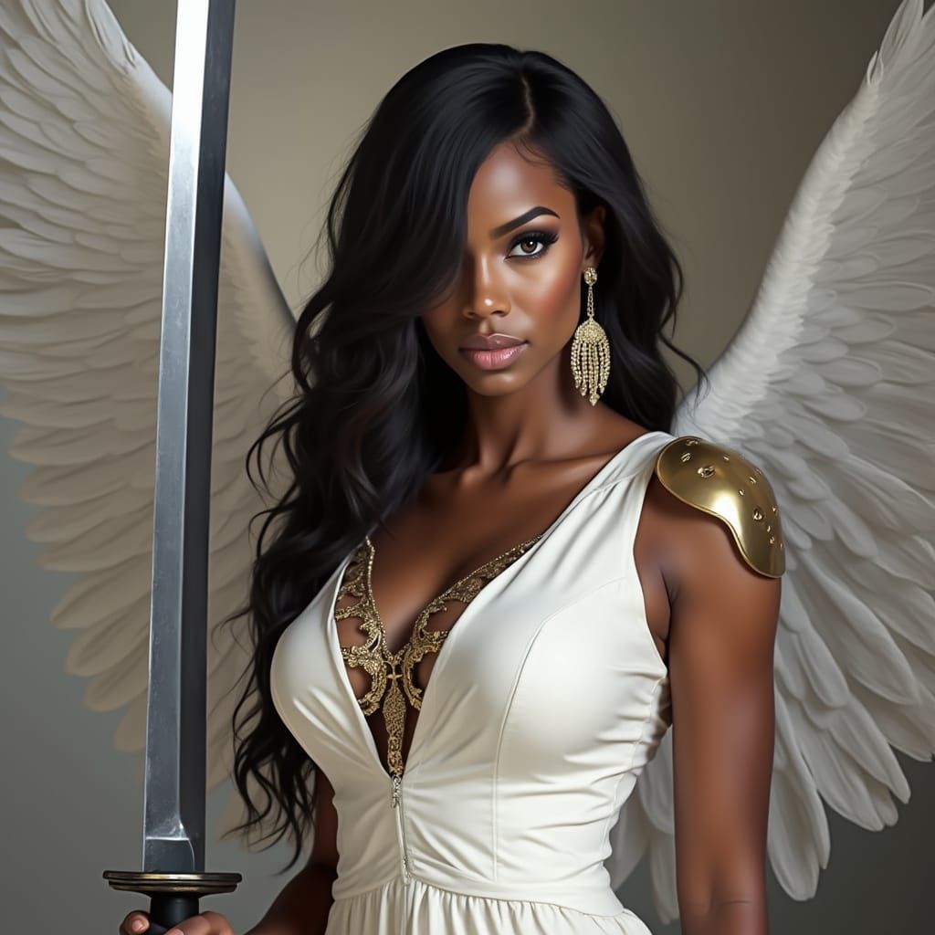 Kelly Rowland as a Winged War Angel