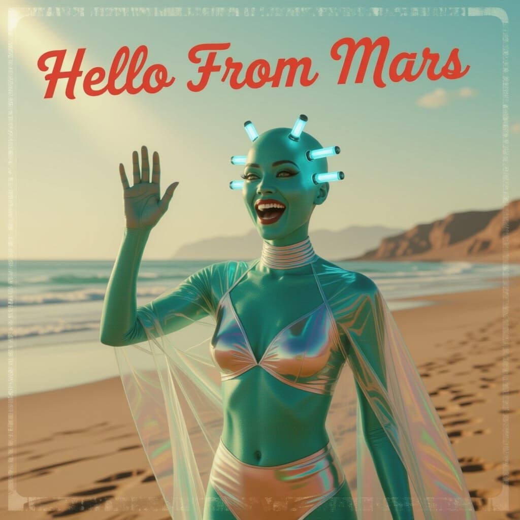 Aqua Alien Waves from Mars: Astropunk Film Still