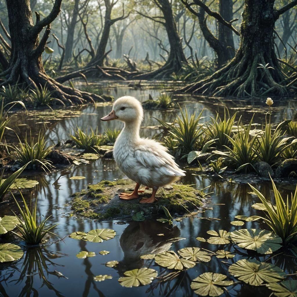 White Duckling in Dirty Swamp: Gleaming Surrealism