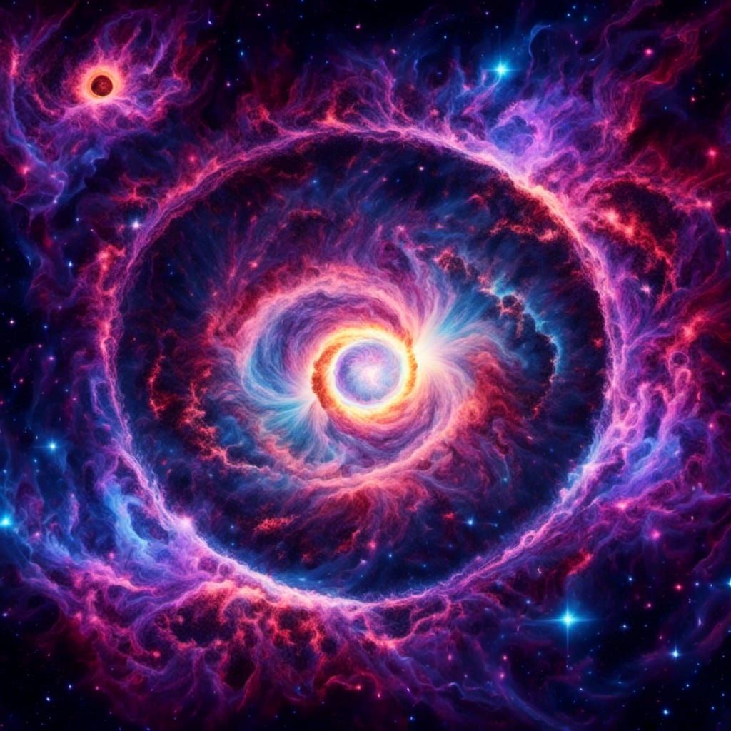 Alien Spaceship Amidst Aurora in 3D Cinematic Style