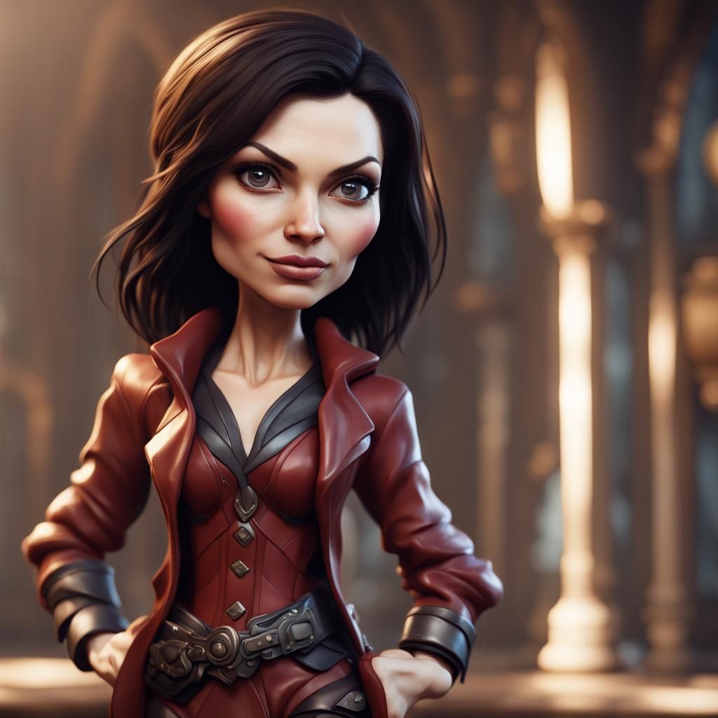Hyperrealistic Famke Janssen as a Cute Chibi