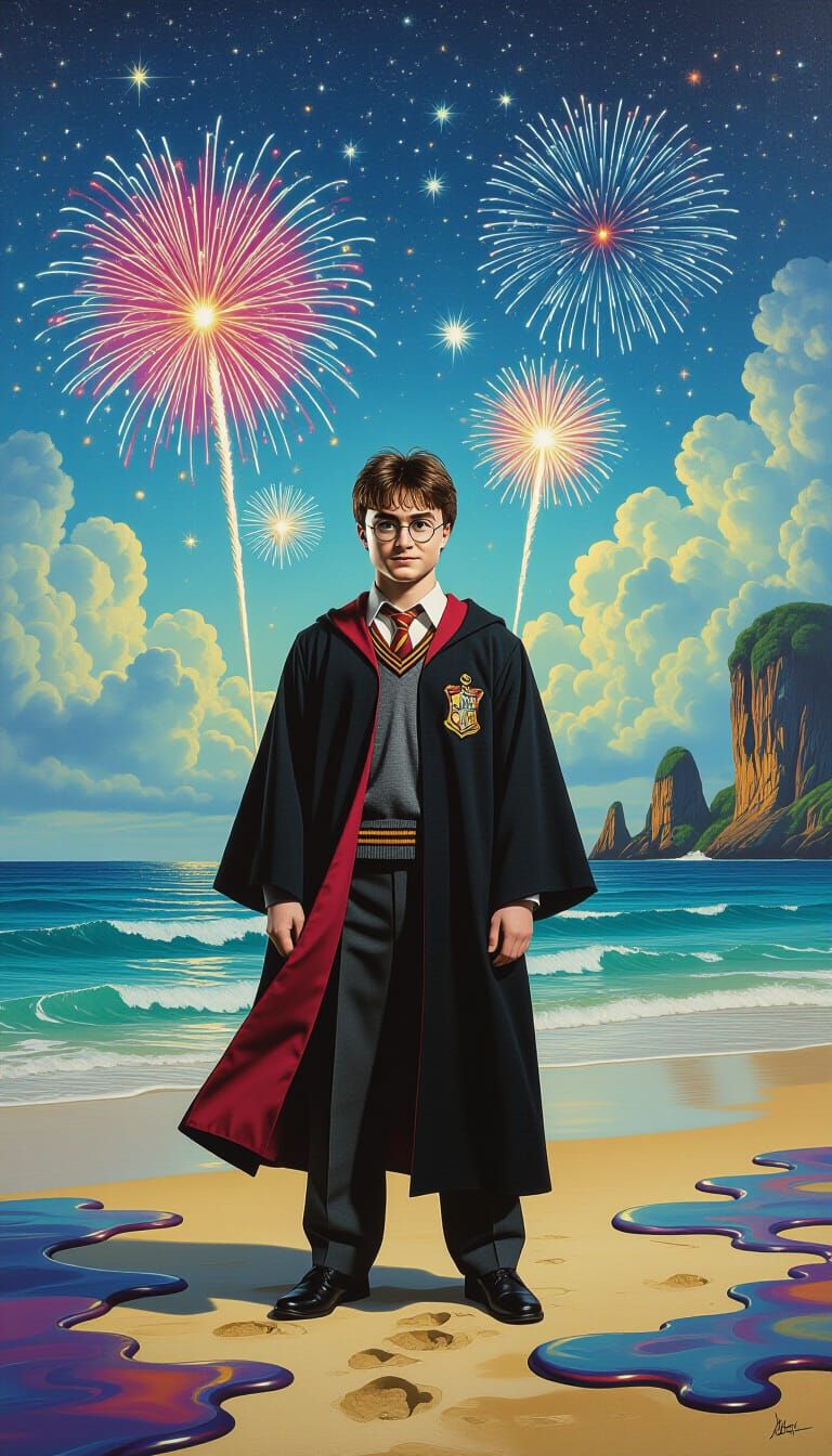 Harry Potter's Surreal Tropical Fireworks Celebration