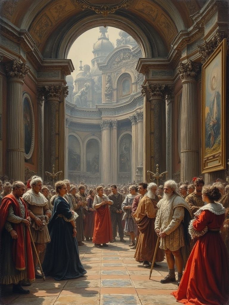 Ethereal Baroque Masterpiece in Oil and Pencil