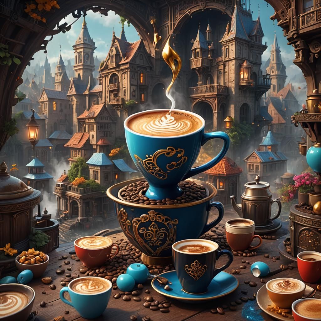 Good Morning Coffee: Detailed Fantasy Concept Art