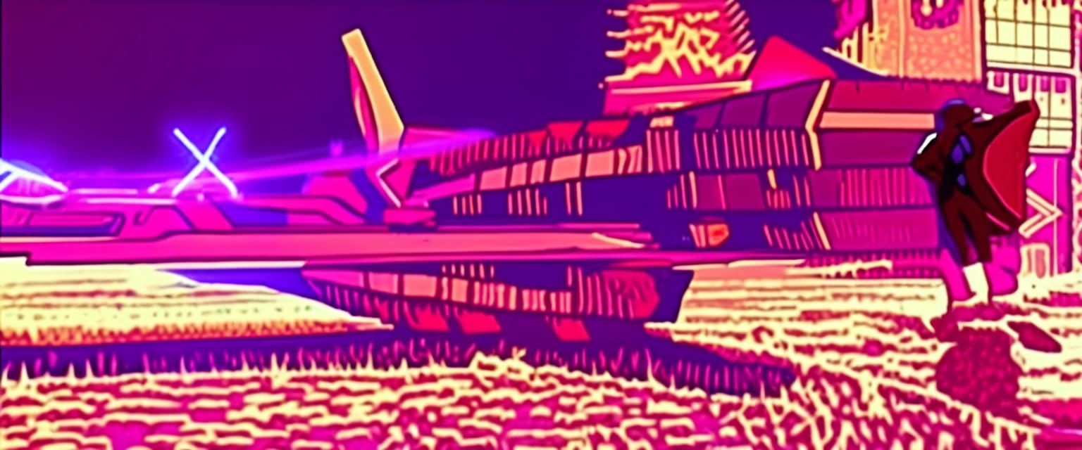 Vibrant Sci-Fi Person in Dark Alley Concept Art