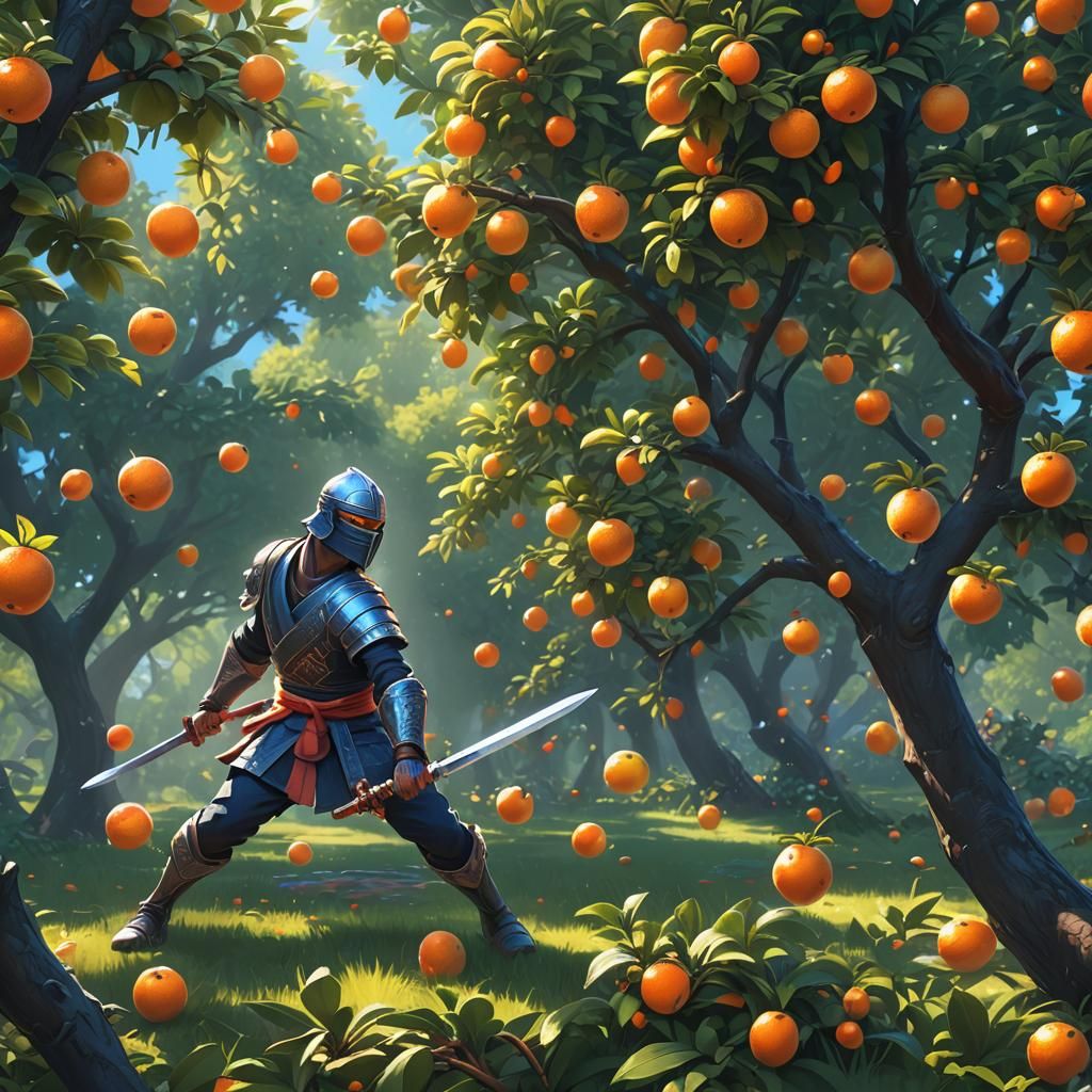 Fruit Ninja in Orchard: Fantasy Concept Art