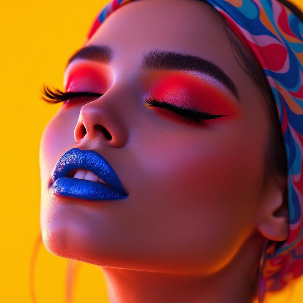 Surreal Portrait of a Person in a Vibrant Sunset Glow