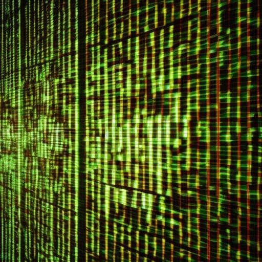 Green Matrix Binary Code in Computer Screen