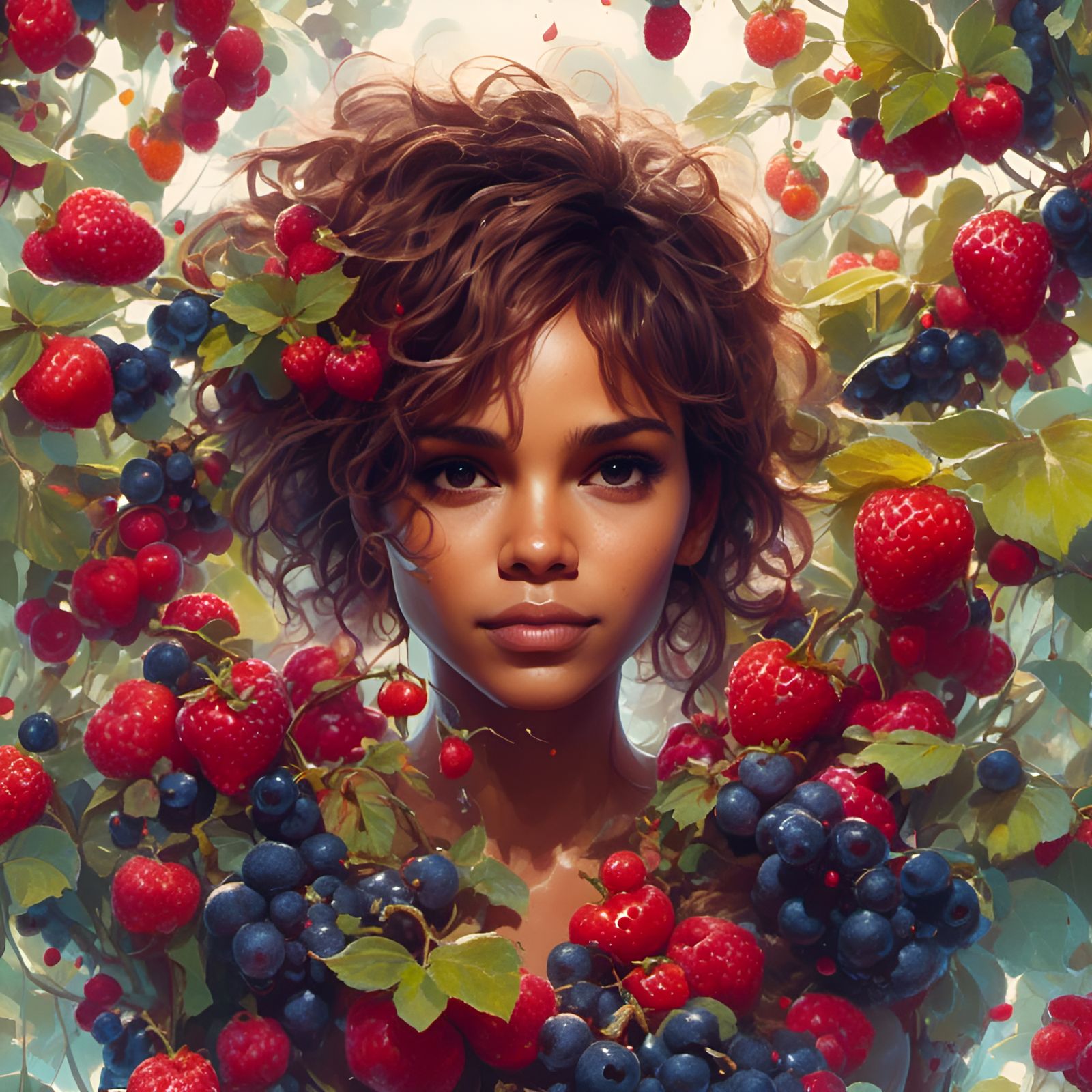 Berry Portrait in Animated Style