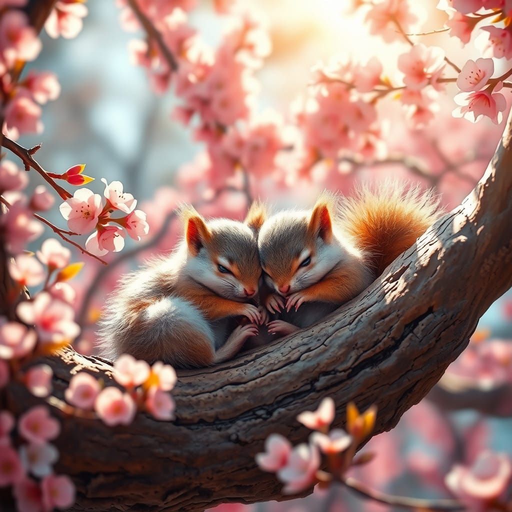 Squirrels in a Whimsical Tree Haven