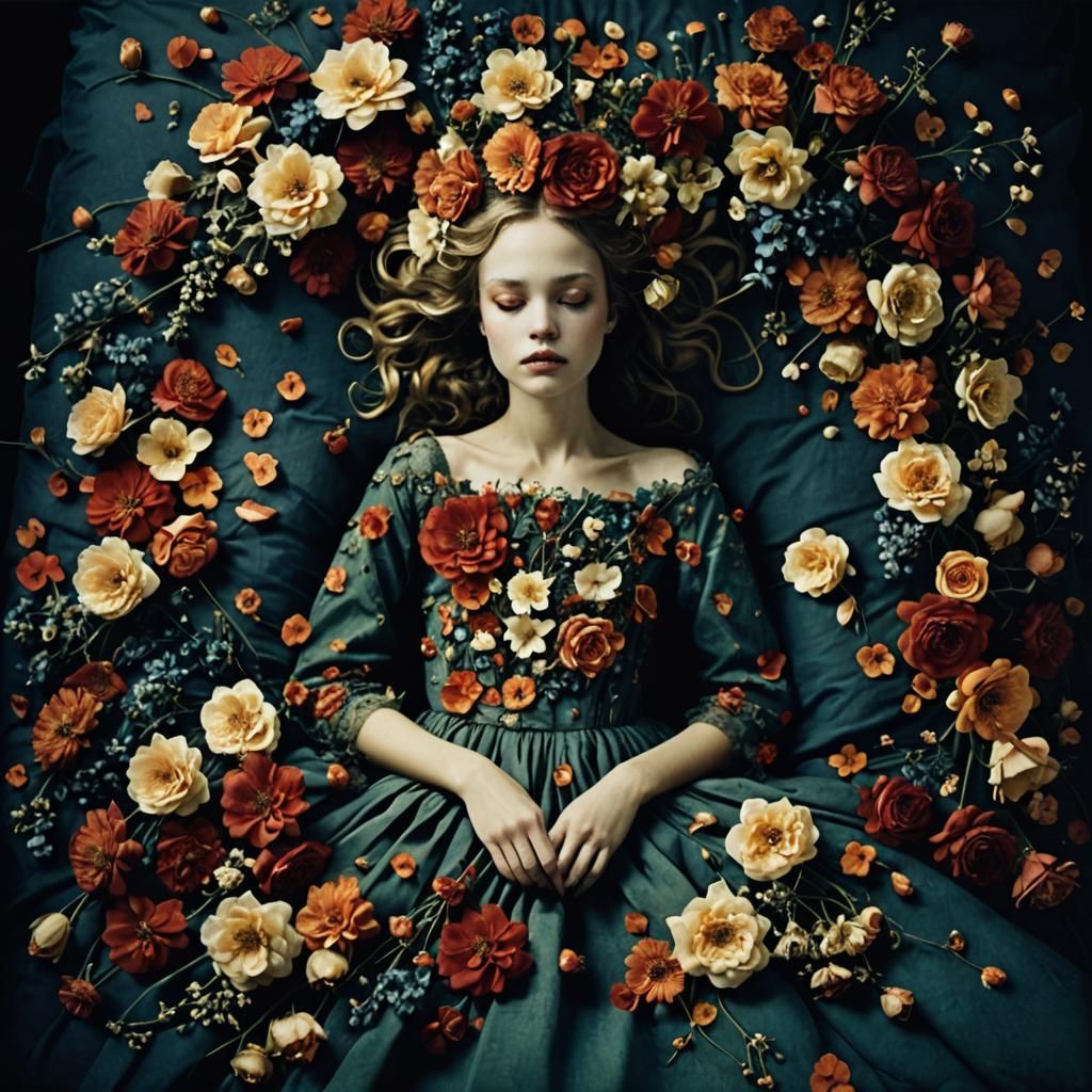 Ethereal Floral Bed in Dreamy Style