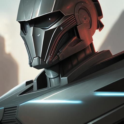 Battlestar Galactica Cylon in Hyperrealistic Splash Art