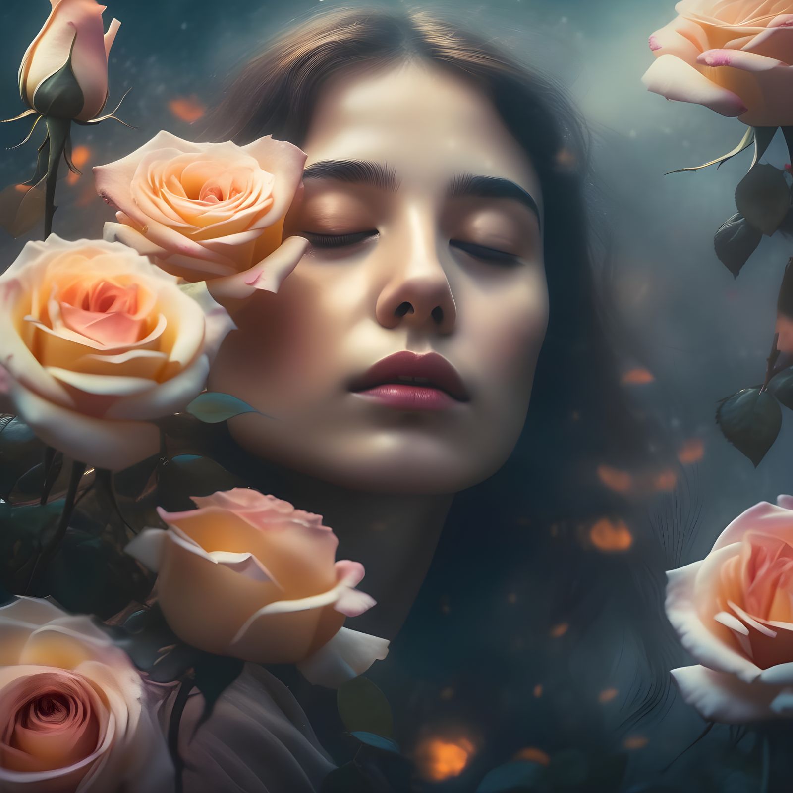 Holographic Rose in Bloom: A 3D Fantasy Rendering