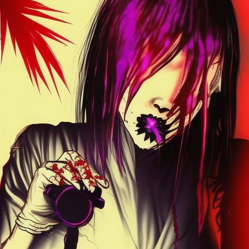 Scary Horror Girl with Glitch Effect