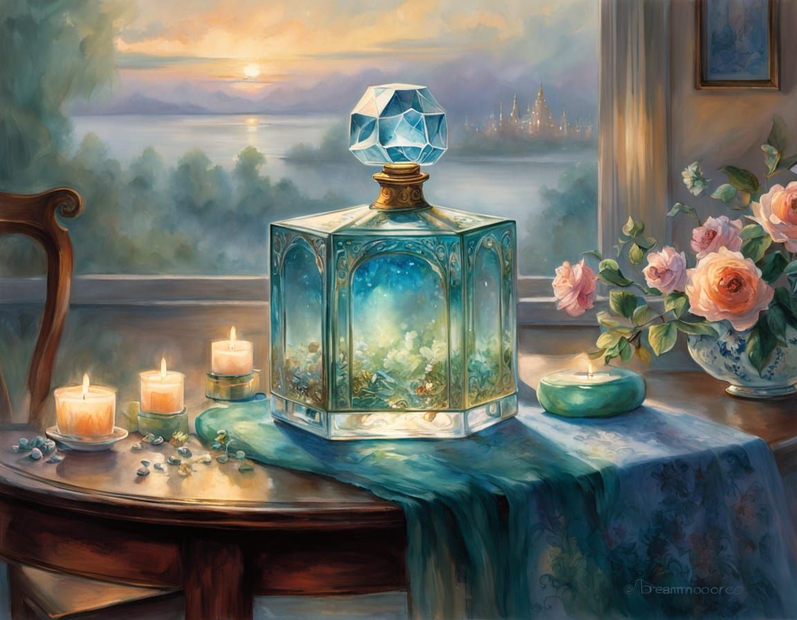Crystal Perfume Bottle Watercolour: Romanticism Meets Aesthe...