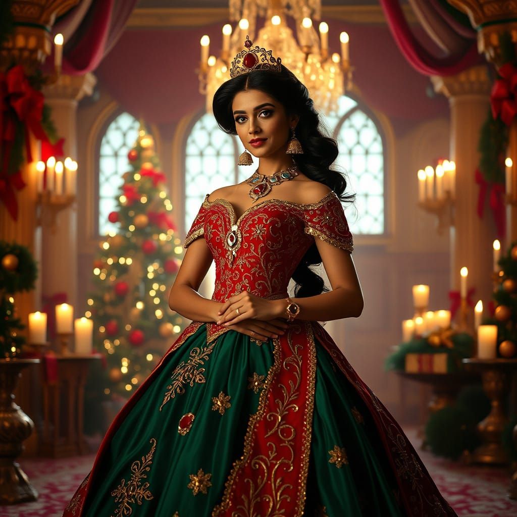 Regal Princess Jasmine in Christmas Splendor