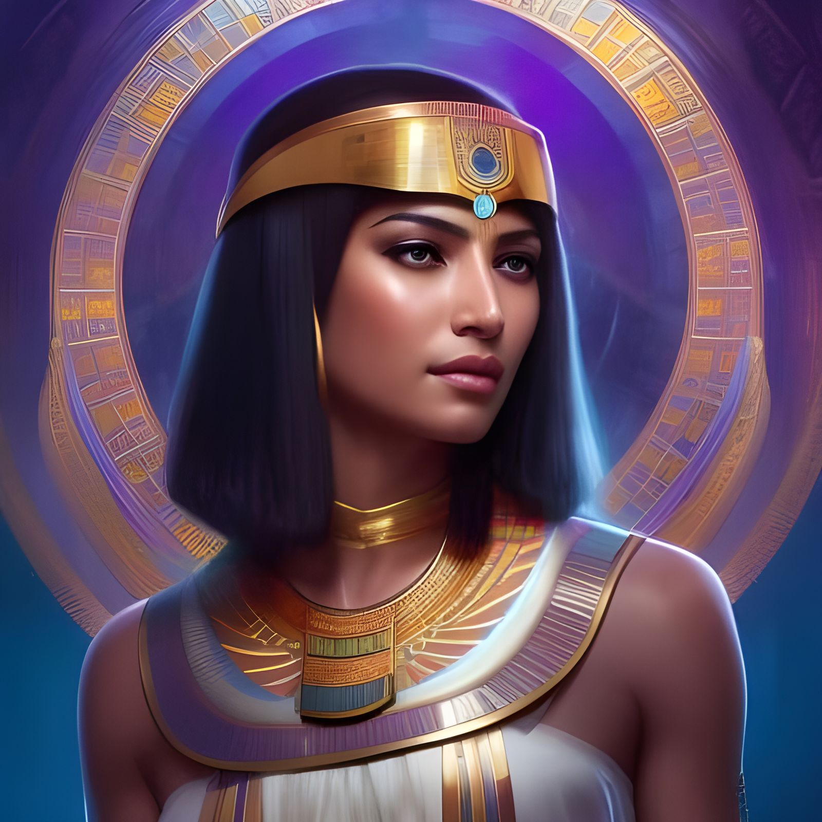 Ancient Egyptian Princess Portrait in Artstation Style