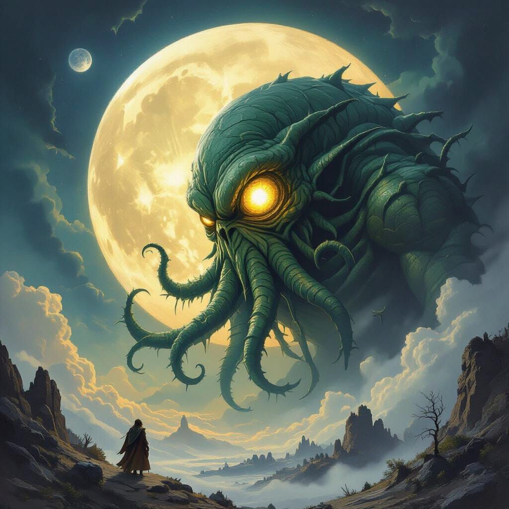 Colossal Cthulhu Beholder God in D&D Art