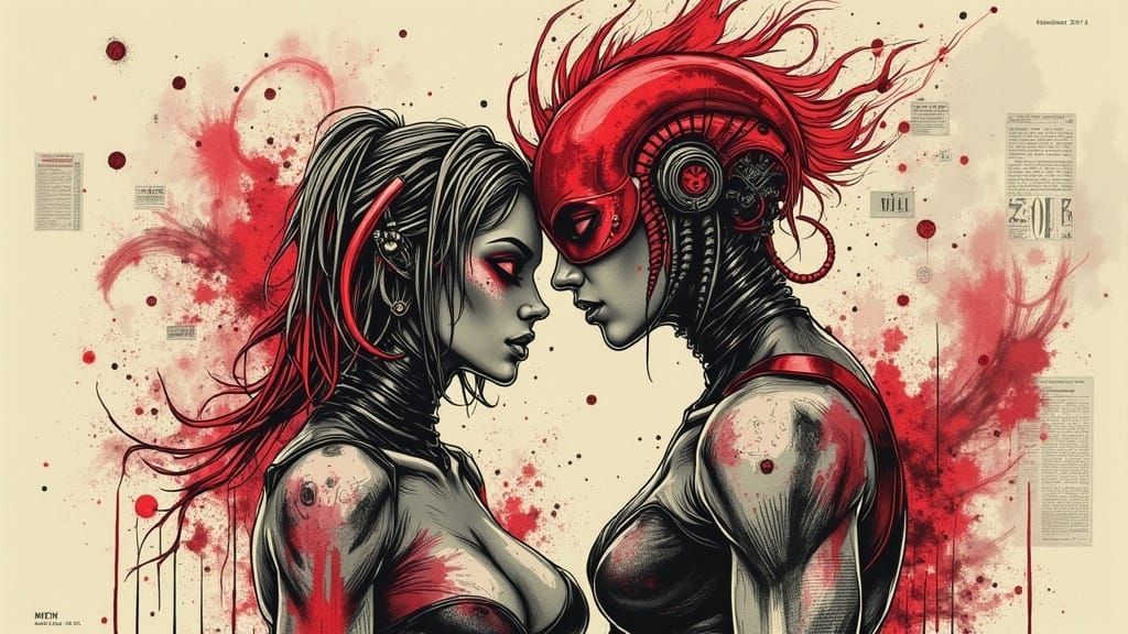 Ethereal Embrace Amidst Turbulent Chaos