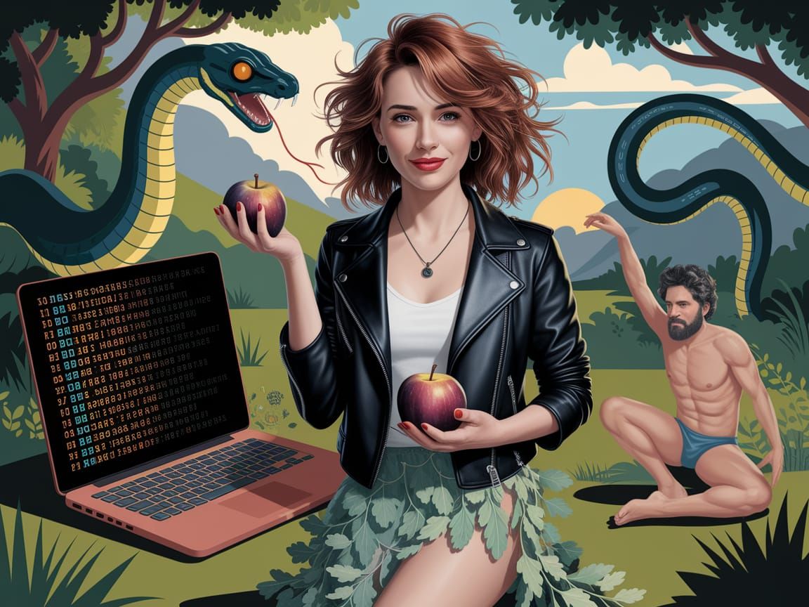 Eve's Digital Eden: A Renaissance-Inspired Rebellion