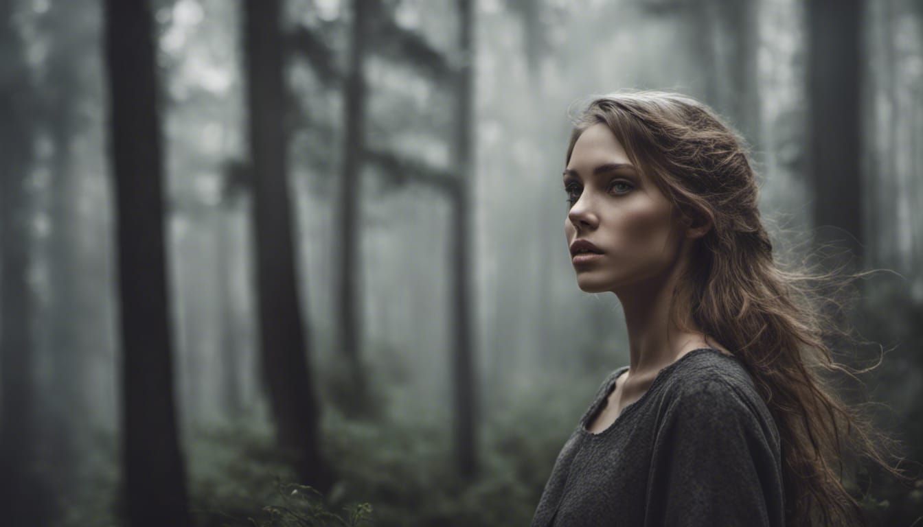 Ethereal Beauty in Misty Forest Landscape