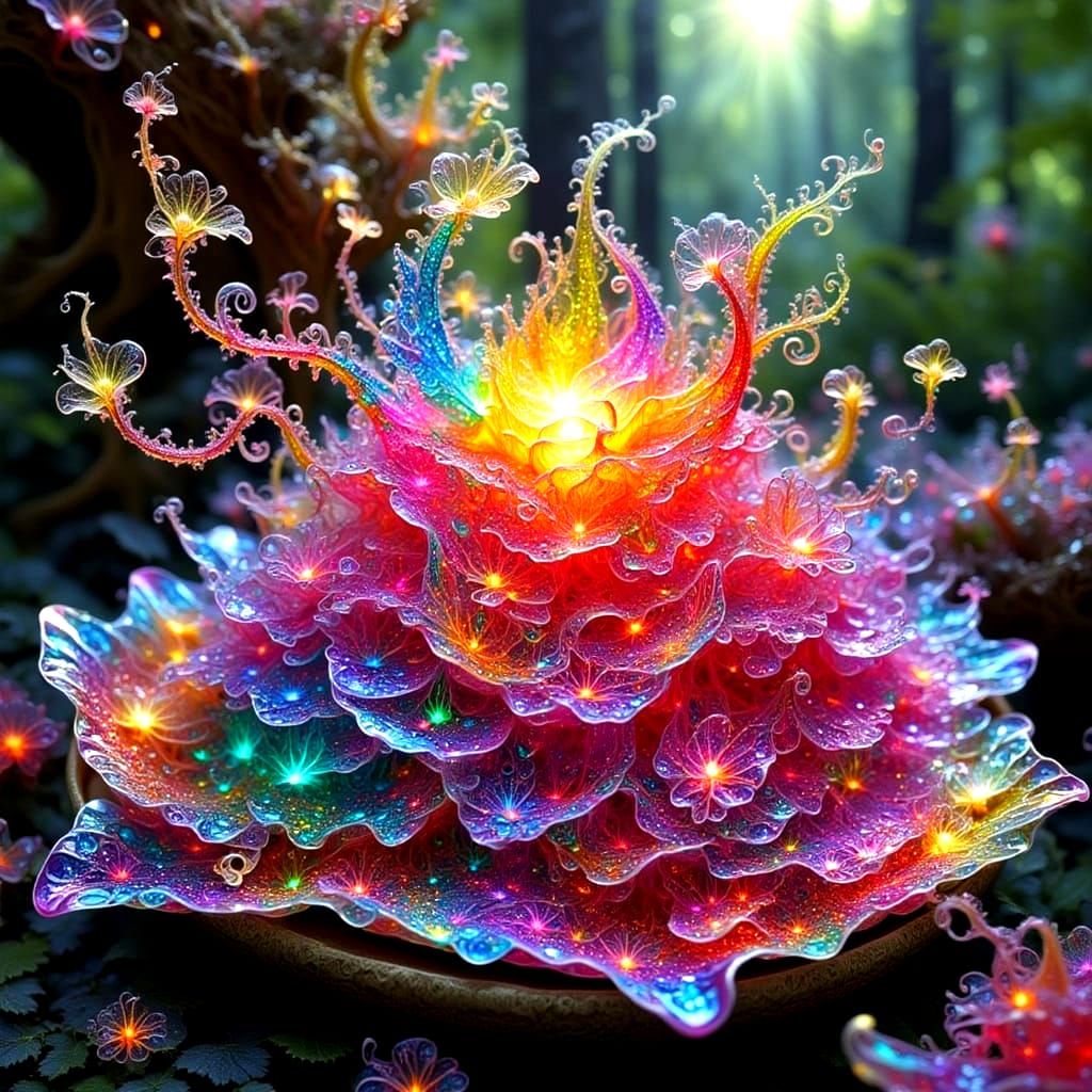 Cosmic Jelly Cake for Fairies in Magical Forest