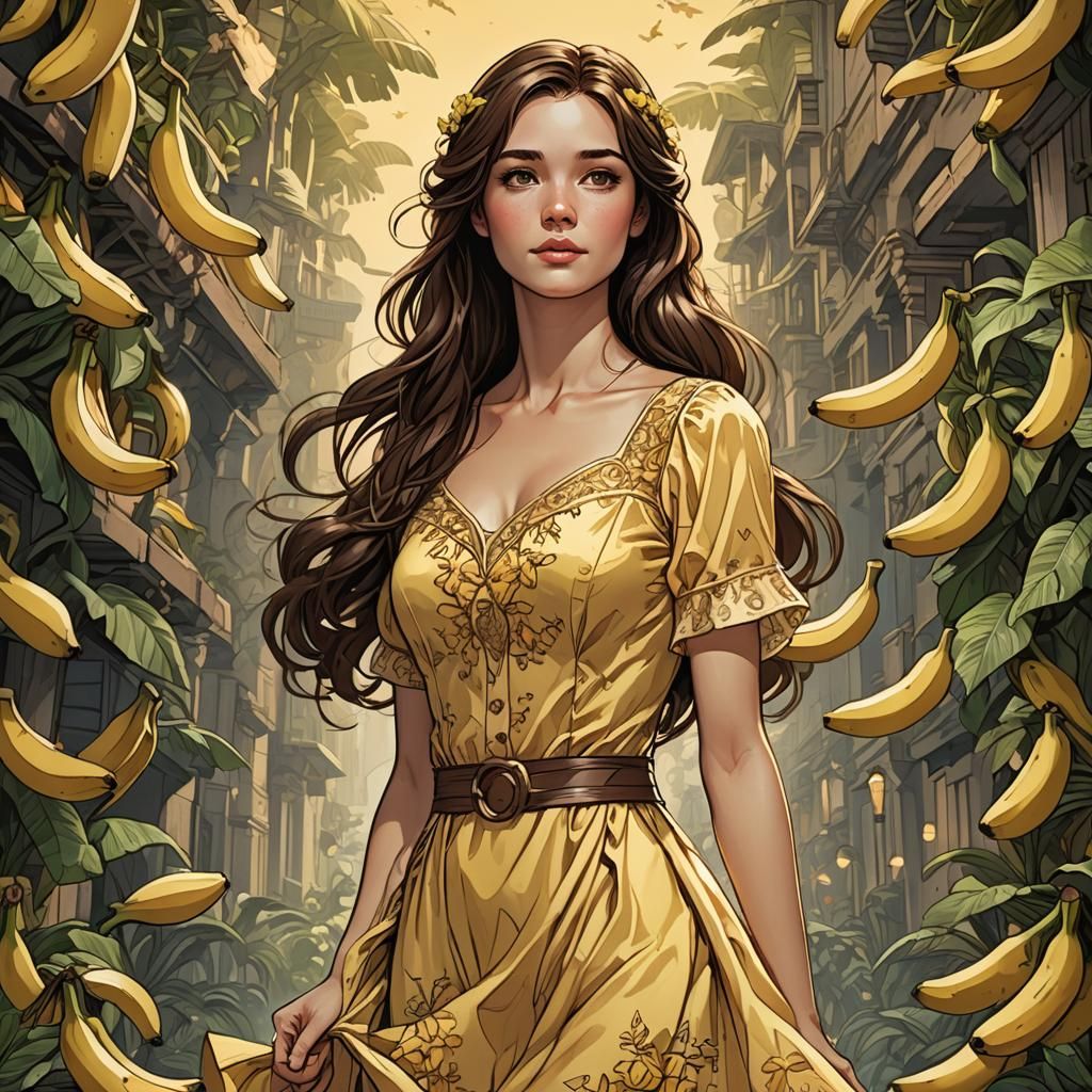 Romantic Comic Book Girl Illustration